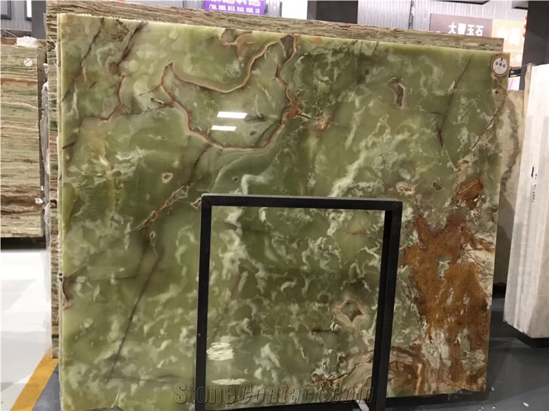 Translucent Ancient Green Polished Onyx Slab & Tiles,Cheap Green Onyx