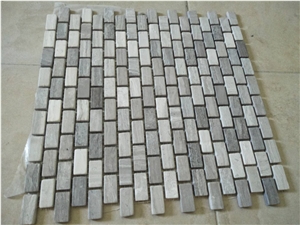 Tumbled Wooded Grey Marble Mosaic Tile Wooden Gray Subway Mosaic Tile