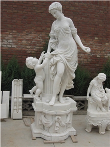 Western Figure Statue,White Marble Sculptures,Outdoor Garden Carving