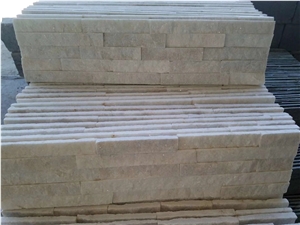 White and Black Quartzite Cultured Stone Panel Meshed