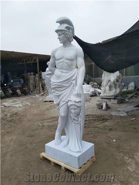 White Marble Human Sculpture Handcarved Western Statues