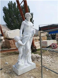 White Marble Human Sculpture Handcarved Western Statues