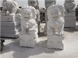White Marble Lion Sculpture,Garden Statues Sculptures,Yard Lion Statue