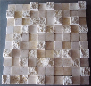 White Marble Polished Tumble Kitchen Split Chipped Design Mosaic