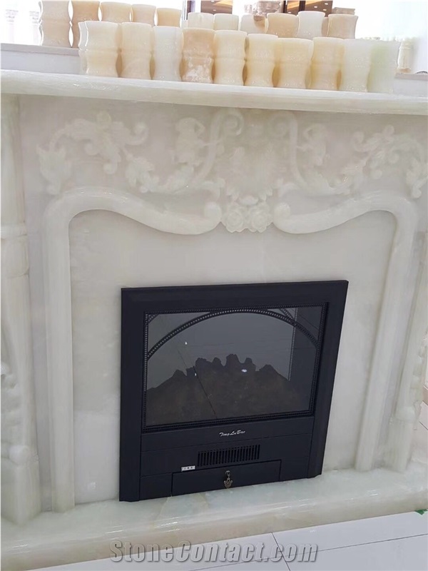 White Onyx Fireplace