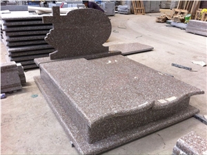 China New G664 G648 Pink Red Granite Poland Design Tombstone Headstone