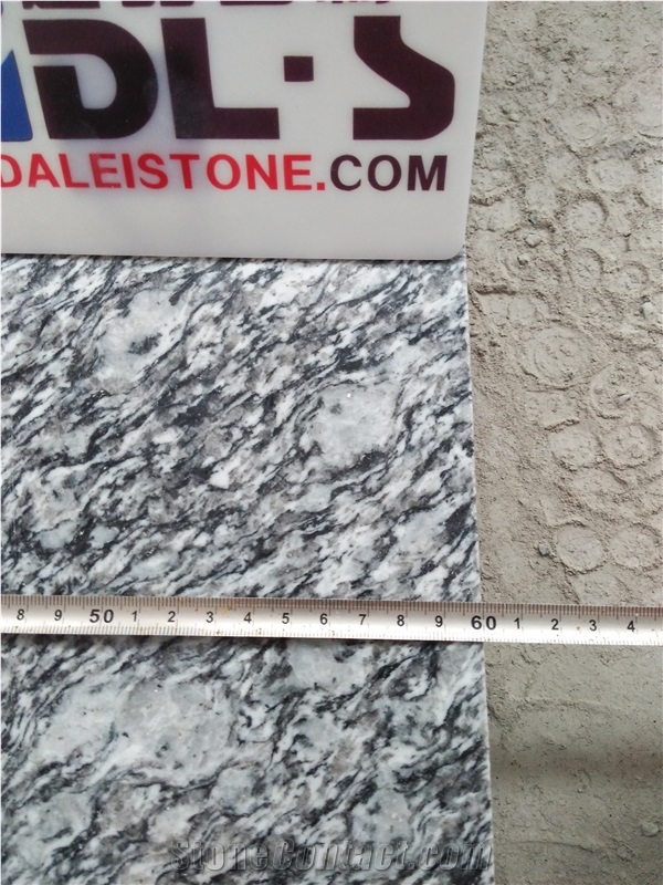 China Sea Wave White Granite Polish Thin Tiles Panels 60x30x1cm Prices