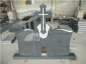Padang Dark G654 Granite Cross Monuments Tombstone Western Headstones