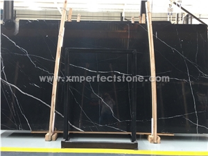 Black Marble with White Veins,Nero Marquina Marble Slab No Cracks