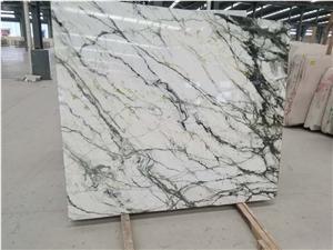 Orchid Jade White Marble Tile with Green Vein for Interior Decoration