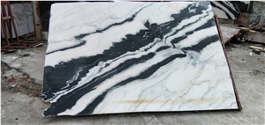 China Panda White Marble Slabs&Tiles, White and Black Marble Slabs