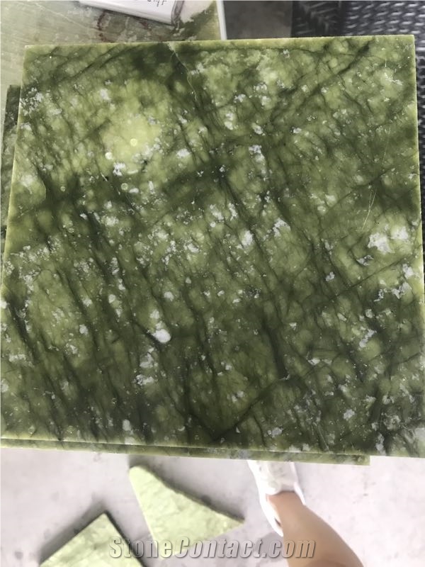 Dandong Green Marble Tiles, Carved Marble, Verde Jade Ming Marble Tile