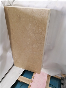 Beige Marble Stone Composited With Ceramic Backer For Flooring Tiles
