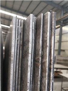 Silver Travertine Composited With Aluminum Plastic Thin Weightlight
