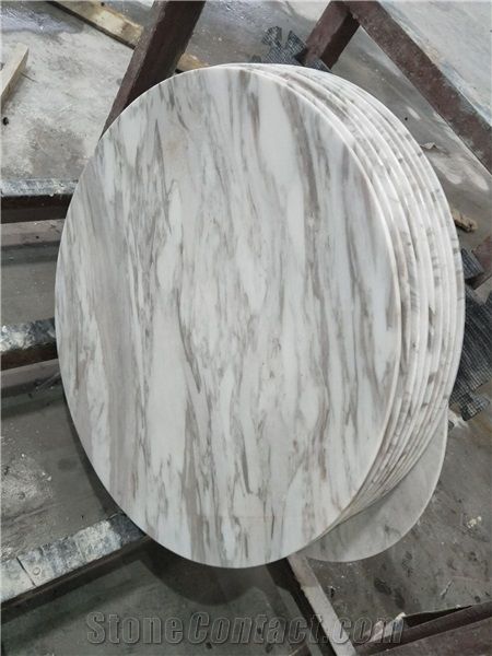 White Marble Round Table Solid Stone Top with Good Quality