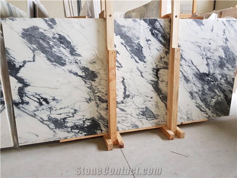 Calacatta Nero, White Marble with Black Veins Portugal Slabs & Tiles