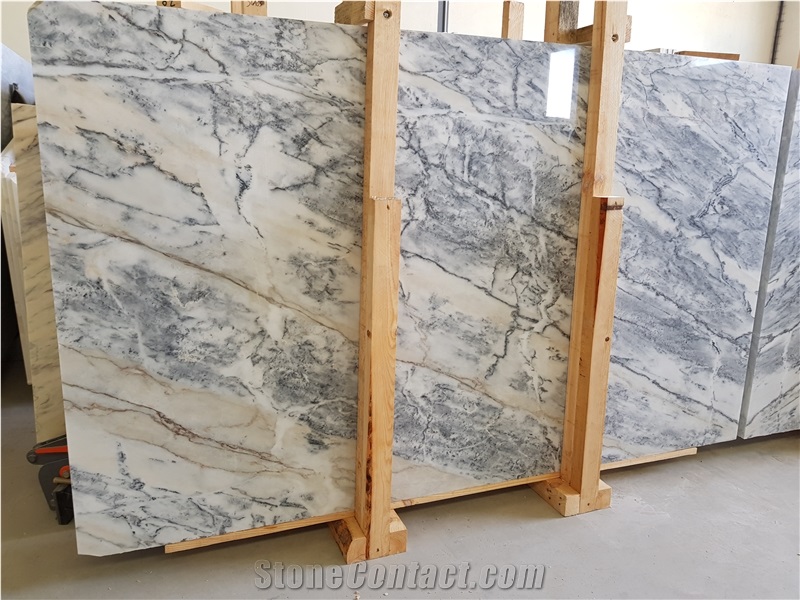 Carradinha Marble, Estremoz White Marble with Grey Veins Slabs & Tiles