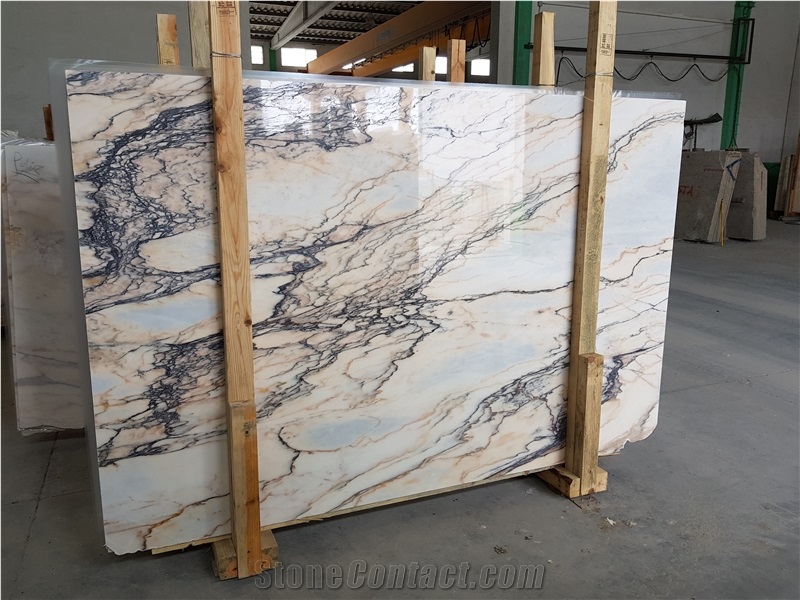 Statuario Rosso Marble, White Marble with Pink Statuario Veins