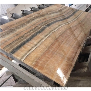 Wood Texture Cheap Price Honey Cappuccino Onyx Slabs
