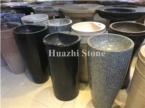 Black Granite Wash Basins Stone Rectangle Sink Hand Craved Basin Wash Bowl
