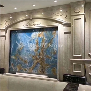 Blue Onyx/Interior Design/Home Design/Blue Wall Panels/Blue Onyx Basin