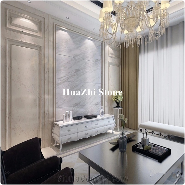 Building Ornaments Wall Panels Tiles White Marble for Home Decoration