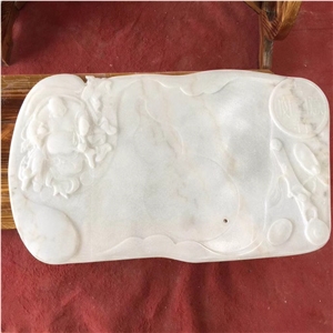 Cheap Natural Guangxi White Marble Relief Carving
