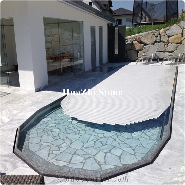 Light Grey White Marble Swimming Pool Bullnose Coping Terraces Tiles
