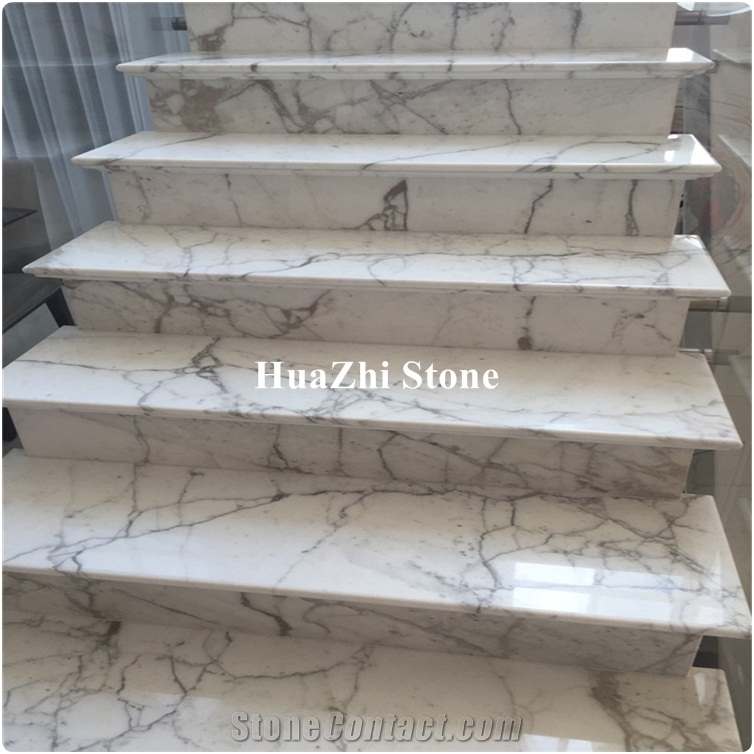 Luxury Design Hotel White Carrara Marble Stairs