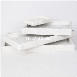 Manufacturer Ornate Home Decorative Natural Marble Tray for Hotel