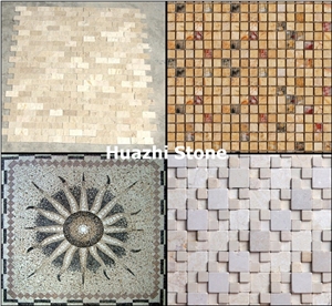 Natural Marble Mosaic, Herringbone Mosaic, Ariston White Marble Herringbone Mosaic