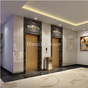 Real Hotel Project/Black Gold Marble/Marble Elevator Frame/Marble Tile