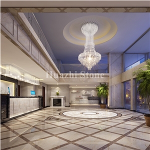 Real Hotel Projects/Hotel Lobby Projects/Beige Marble/Marble Flooring Medallion