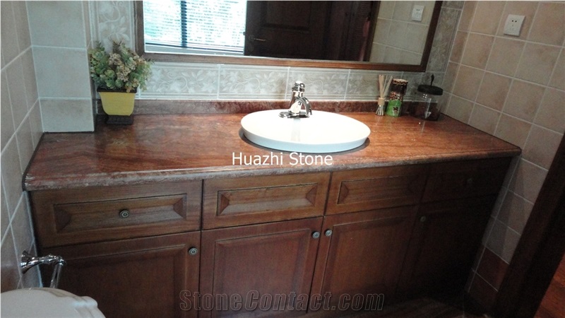 Red Wood Grain Marble/Marble Sinks/Desk Tops/Kitchen Worktops/Bar Top