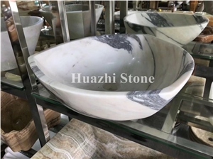 Stone Round Sinks White Marble Basins Oval Stone Sinks Bathroom Sinks
