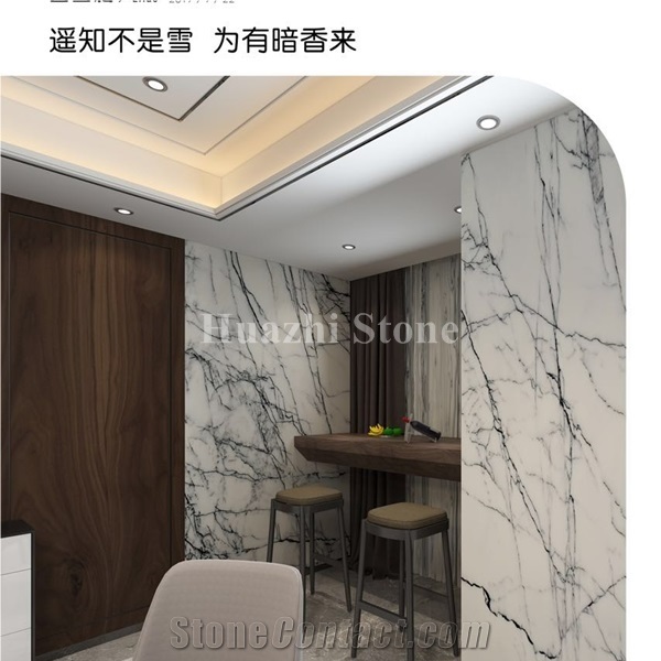 White Marble/ Interior Design/ Home Decor Product/Marble Wall Panel/Tv