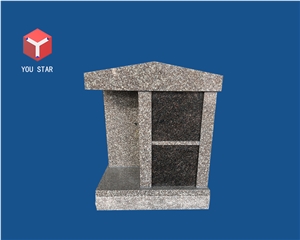 China Shanxi Black Polished Gray Granite 2 Niche Private Columbarium