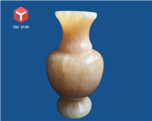 Natural Onyx Funeral Flower Vases Hand Works Carved Handicraft