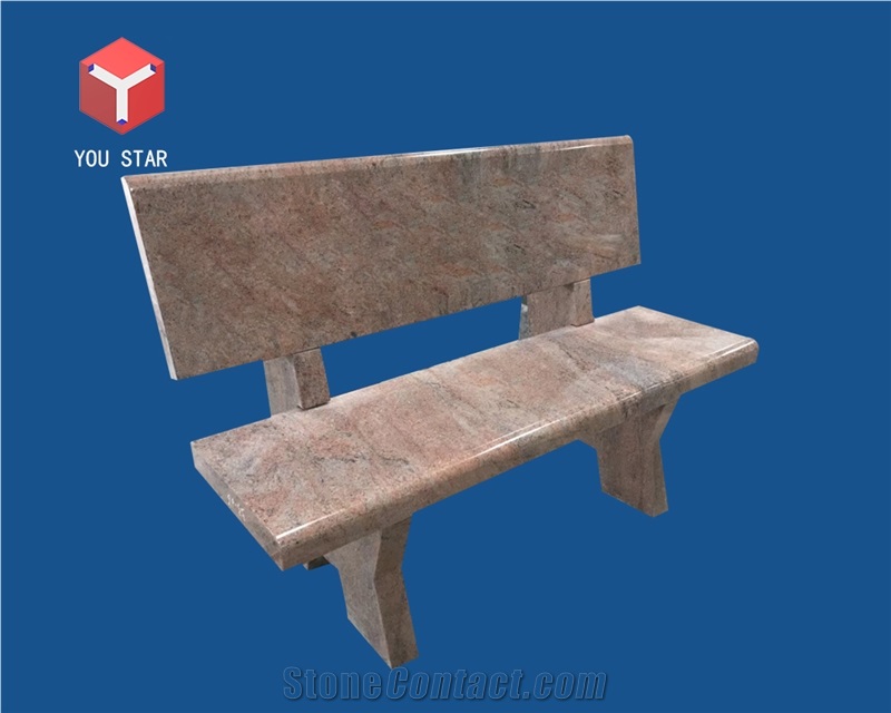 Red Granite Polished Outdoor Park Garden Benches Chair