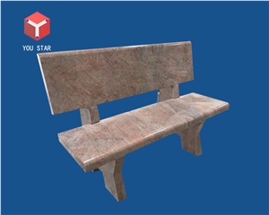 Red Granite Polished Outdoor Park Garden Benches Chair