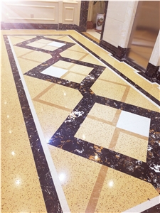 Ls-Q001 Gold Diamond / Artificial Stone Tiles & Slabs,Floor & Wall