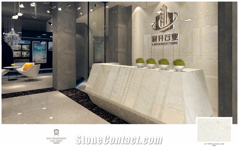 Ls-T009 Ice Green Jade / Artificial Stone Tiles & Slabs,Floor & Wall