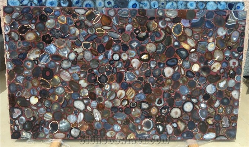 Multicolor Aghata Semiprecious Stone Tiles & Slabs