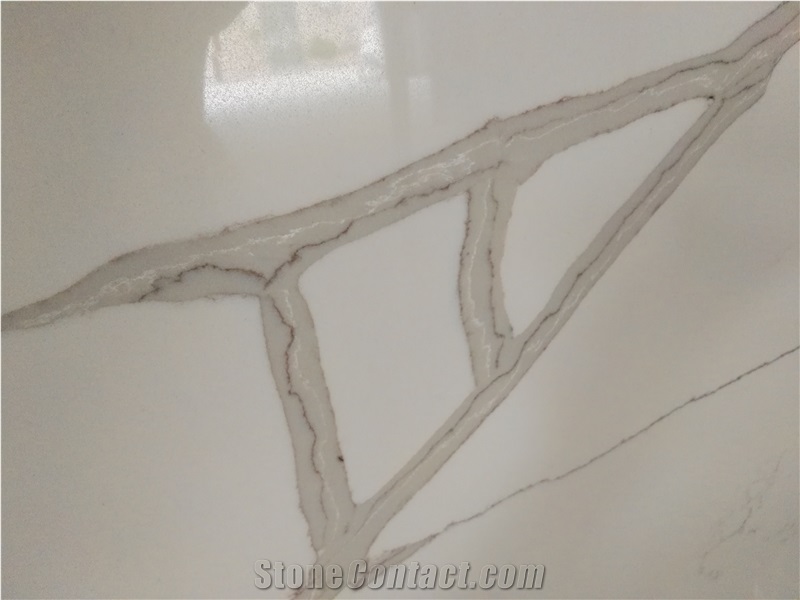 Polished Quartz Calacatta White 5130-Slabs Quartz Tiles&Slabs Flooring