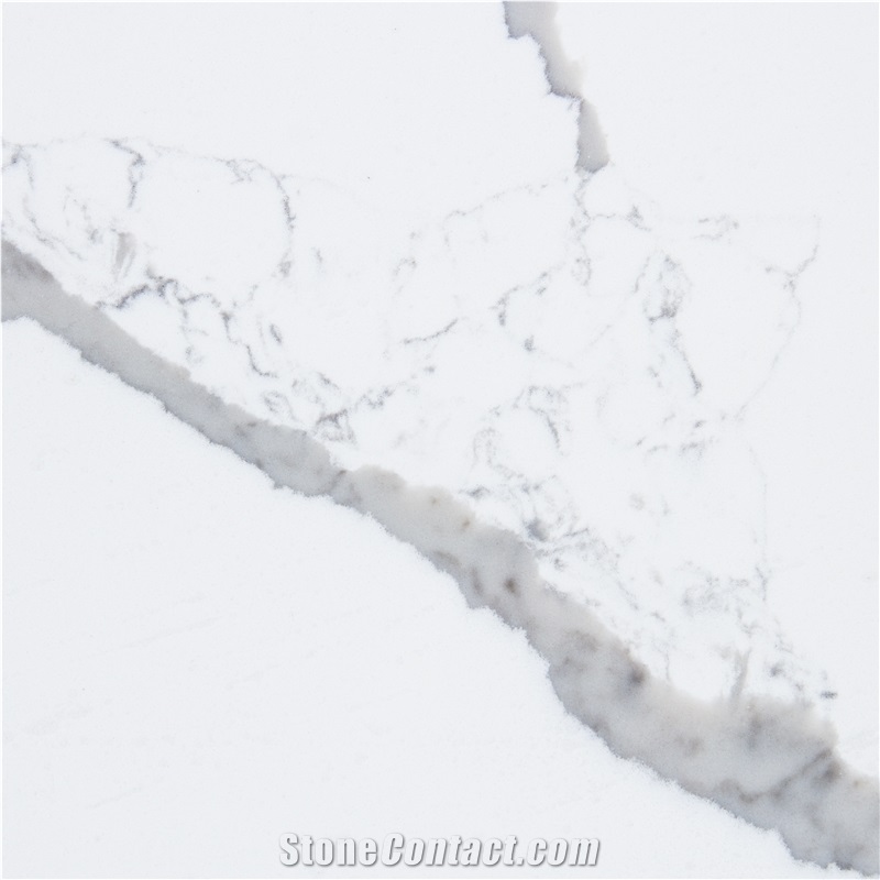 Polished White Quartz Xka1199-Calacatta Flutter Quartz Tiles&Slabs