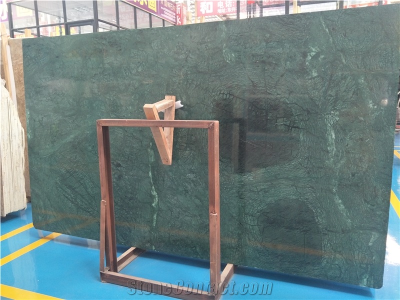 Big Flower Dark Green Marble Slab for Wall and Floor Tile