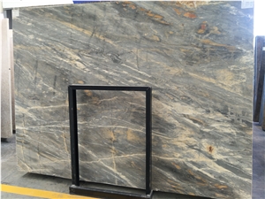 Blue with White and Yellow Grain Marble for Wall and Floor Tiles