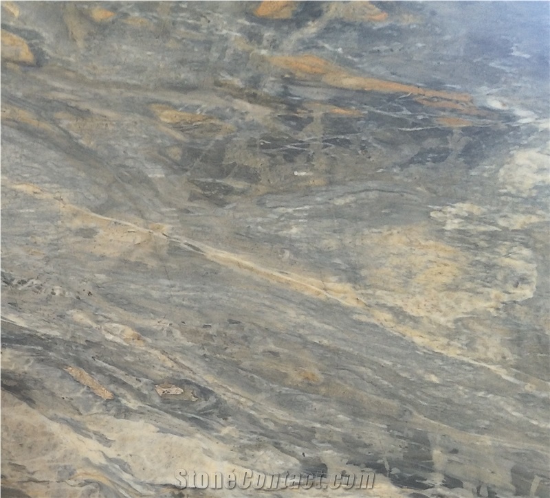 Blue with White and Yellow Grain Marble for Wall and Floor Tiles