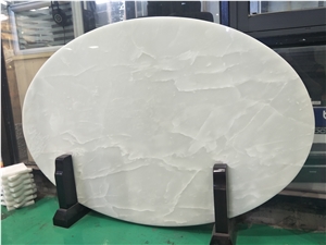 China Custom Made Table Tops White Onyx