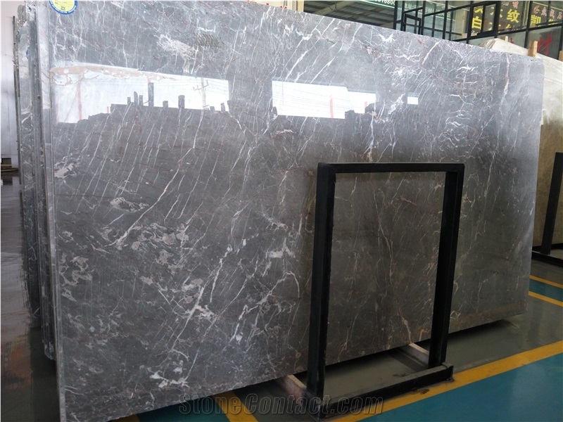 Chinese Adonan Grey with Red and White Line Vein Marble for Wall Tile